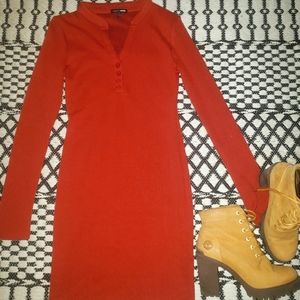 XS red long sleeve dress